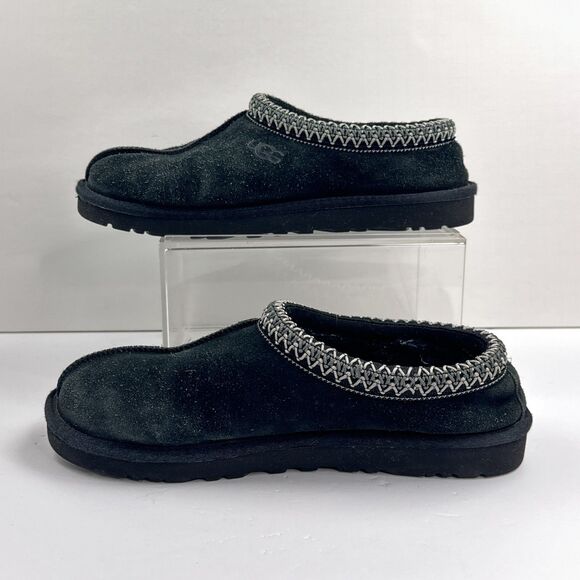 UGG Shoes Mens Size 7 Black Tasman Suede Slippers Clog Mule Wool Lined EU 40 - Picture 3 of 11